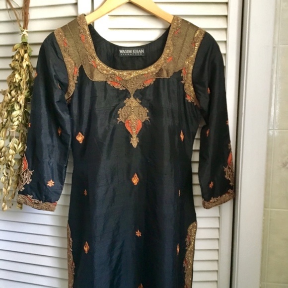 {Wasim Khan} Indian Bohemian Embroidered Dress, S - Picture 8 of 8